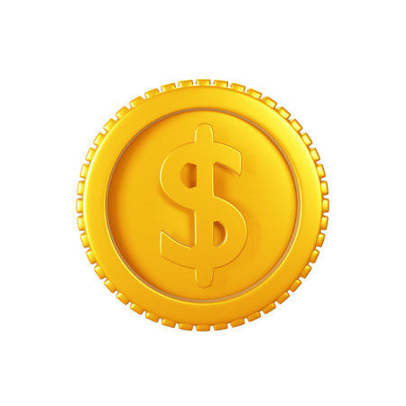 3D Coin on white background. Business, finance and investmentの写真素材