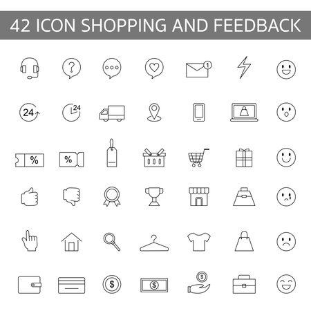 E-commerce icon. Website, relation, feedback, online and more. vector illustrationのイラスト素材