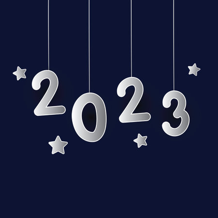 Happy new year 2023 square template. 2023 new year celebration. Vector illustration with gradient.のイラスト素材