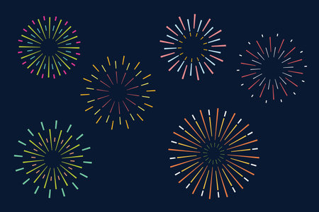 Set of firework symbol for celebration and festival. abstract vector illustrationのイラスト素材