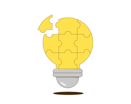 Puzzle vector. Jigsaw idea vector illustration isolated on white backgroundのイラスト素材