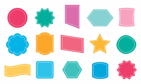 Set of sticker element geometric shape vector illustration isolated on white backgroundのイラスト素材