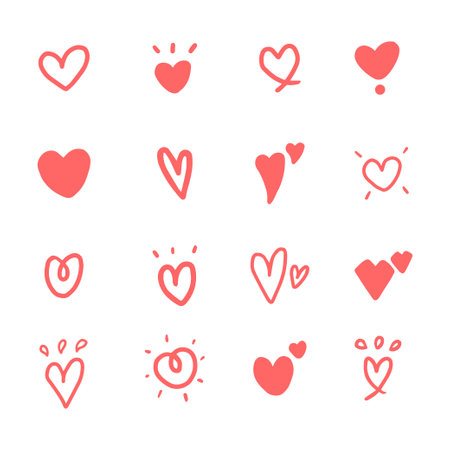 Heart hand drawn. doodle vector illustration.のイラスト素材