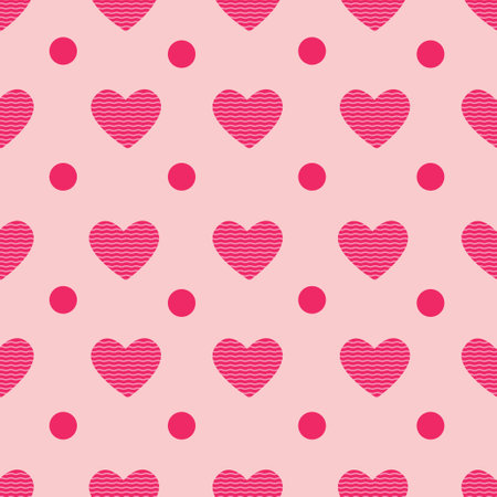 Sweet heart seamless pattern background. Pink bg. Vector illustrationのイラスト素材