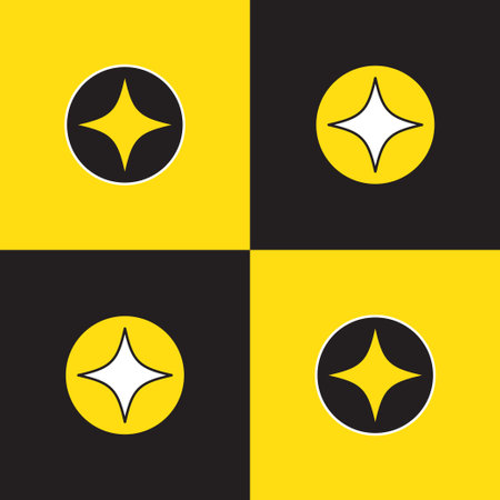 Checkerboard yellow and black with sparkle seamless pattern background. Vector illustrationのイラスト素材