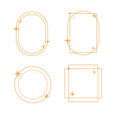 Set of linear frames and borders design for elements, decoration, social media, post. Abstract vector illustrationのイラスト素材