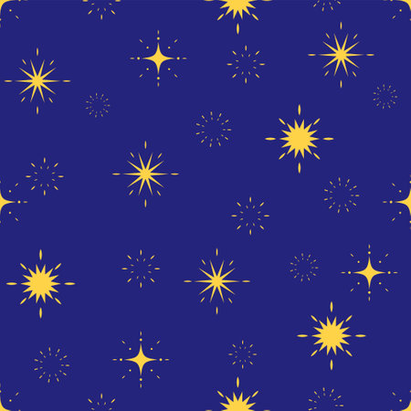 Sparkle night seamless pattern background. Star, stardust, galaxy. Vector illustrationのイラスト素材
