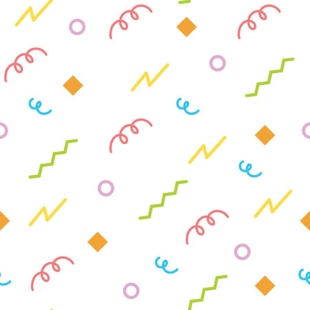 Doodle party abstract colorful seamless pattern background. Vector illustrationのイラスト素材