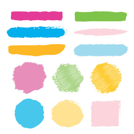 Set of label doodle abstract scribble. Design element for template, book cover, poster, wallpaper. Vector illustrationのイラスト素材