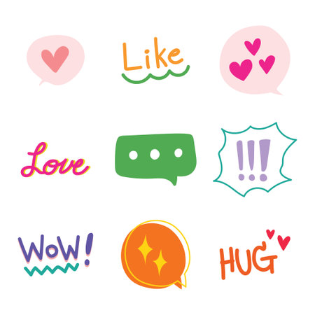 Set of word, speech bubble handdrawn. Design for element, decorate.のイラスト素材