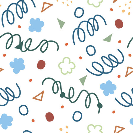 Doodle abstract handdrawn seamless pattern background. Design for template, book cover, poster, wallpaper. Vector illustrationのイラスト素材