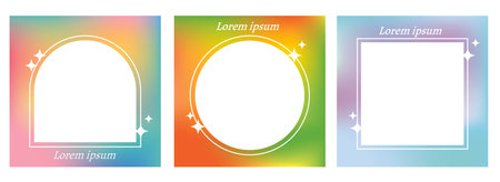 Set of gradient template for social media, poster, brochure, card, print. Abstract background. Vector illustrationのイラスト素材