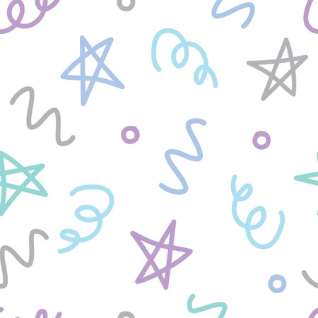 Abstract star doodle background for design, wrapping, template, post. Vector illustrationのイラスト素材