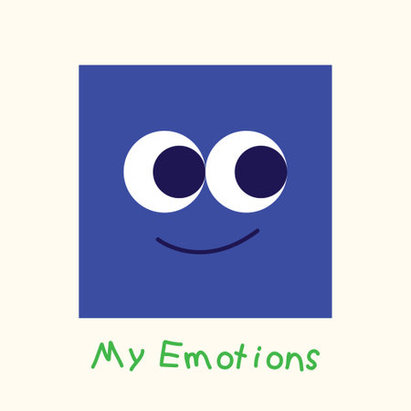 Geometric face emotions. Design for element, decoration, sticker, poster. Different shapesのイラスト素材