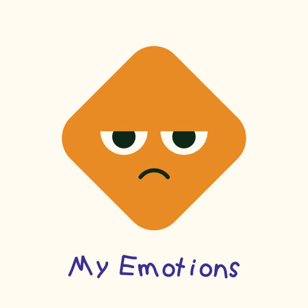 Geometric face emotions. Design for element, decoration, sticker, poster. Different shapesのイラスト素材
