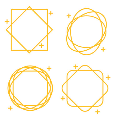 Set of linear frames and borders design for elements, decoration, social media, post. Abstract vector illustrationのイラスト素材