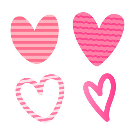 Set of heart for card, element, feative, greeting, poster, valentine, wedding and moreのイラスト素材