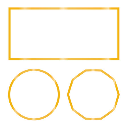 Set of gold frame isolated on white background. Vector illustrationのイラスト素材