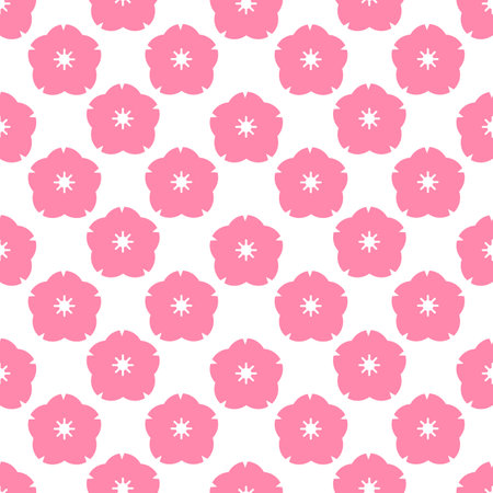 Cherry blossom seamless pattern background for wrapping, card and more. Vector illustrationのイラスト素材
