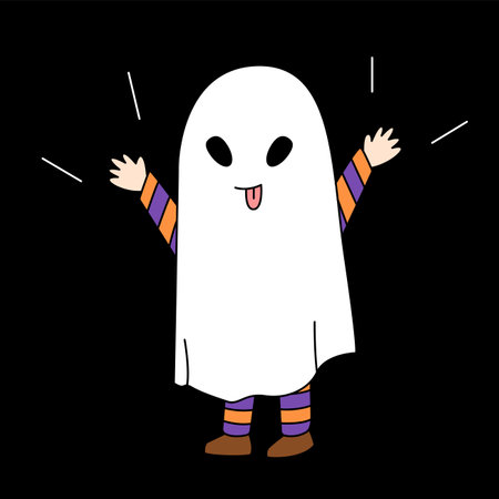 Human ghost character design for halloween, poster and elementのイラスト素材