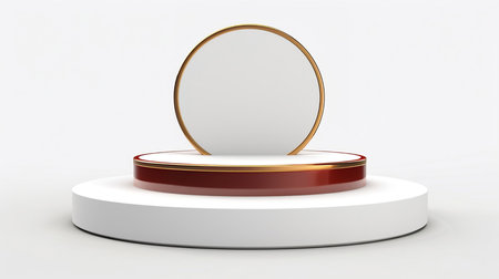 3d background products display podium scene with white background for banner, advertising, present. Generative AIの素材