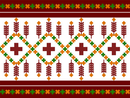 Abstract geometric ethnic seamless pattern background for wrapping, fabric, pillow, clothing, carpet, wallpaper, batik, illustration, print, curtainのイラスト素材