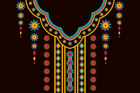 Abstract geometric ethnic oriental pattern. Necklace clothing for fashion, print, illustration, embroideryのイラスト素材
