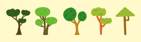 Abstract tree hand drawn with differnt shapes for element, decoration, doodle, illustrationのイラスト素材