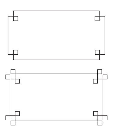 Asian frames with black line for element, advertising, post and social mediaのイラスト素材