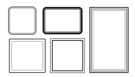 Rectangle and square frames with line for photo, element and illustrationのイラスト素材