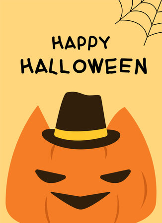 Halloween cartoon greeting card for festival. Trick or Treat for celebration and festivalのイラスト素材