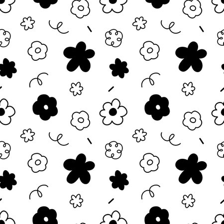 Sparkle doodle hand drawn cartoon seamless pattern background for wrapping and backdropのイラスト素材