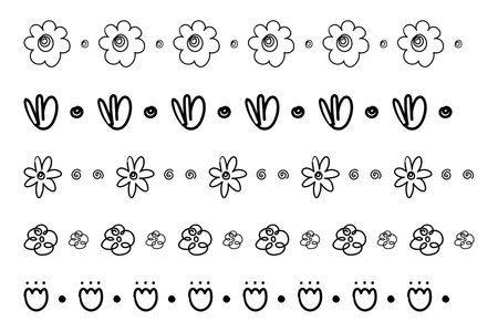 Abstract flower doodle hand drawn line for illustration and elementのイラスト素材