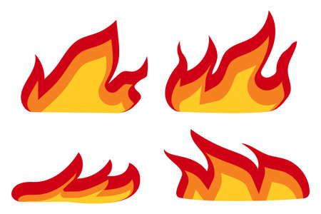 Red fire flame for element and illustrationのイラスト素材