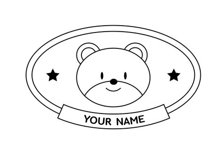 Logo or label bear cartoon for kid education toy creative elementのイラスト素材