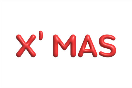 X mas or Christmas letters 3D vector for illustration merry christmas event celebration and elementのイラスト素材