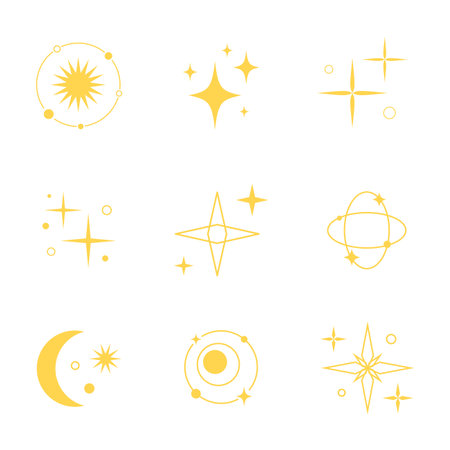 Sparkle star galaxy doodle graphic for element celebration and illustrationのイラスト素材