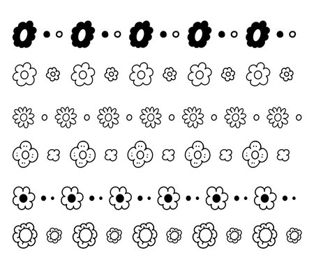 Abstract flower doodle hand drawn line for illustration and elementのイラスト素材