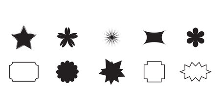 Geometric and abstract element with different shapes for illustration, label and advertisingのイラスト素材