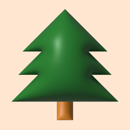 3D Christmas tree for decoration, holiday, celebration, element and illustrationのイラスト素材
