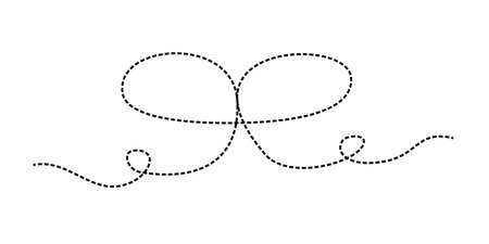 Continuous line drawing art. Bow or ribbon line graphic for element, card and illustration. Editable strokeのイラスト素材
