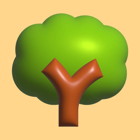 3D vector tree cartoon isolated background for nature, environment, decoration, element, poster, media and illustrationのイラスト素材