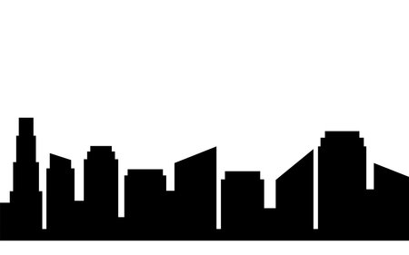 Building silhouette in city with black color for illustration and elementのイラスト素材