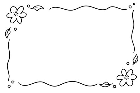 frame with flower doodle hand drawn for invitation, card, element and illustrationのイラスト素材