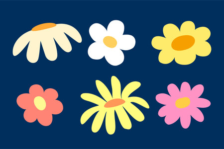 Abstract flower and floral doodle hand drawn with color for element and illustrationのイラスト素材