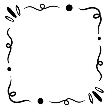 Abstract square frame hand drawn for element and illustrationのイラスト素材