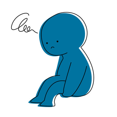Anxiety, stress, depression and sadness. Mental health concept for medical and illustrationのイラスト素材