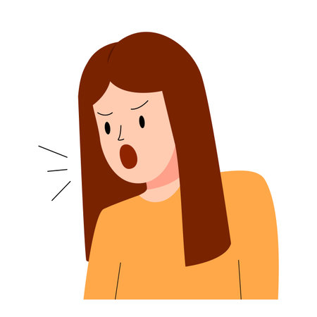 Woman is angry and shouting. Mental health. Illustration and character design.のイラスト素材