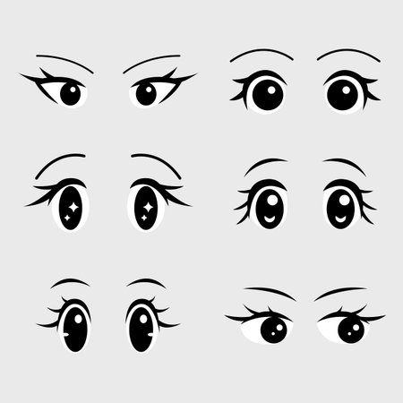 Eyes  graphic for element, facial expression, illustration, emotion and emojiのイラスト素材