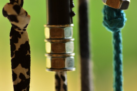 curtain of nuts and tiesの写真素材